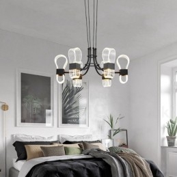 6 Light Nordic Post Modern Design Πολυέλαιος με Ακρυλικές Αποχρώσεις