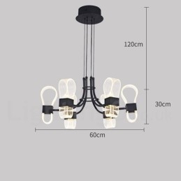 6 Light Nordic Post Modern Design Πολυέλαιος με Ακρυλικές Αποχρώσεις
