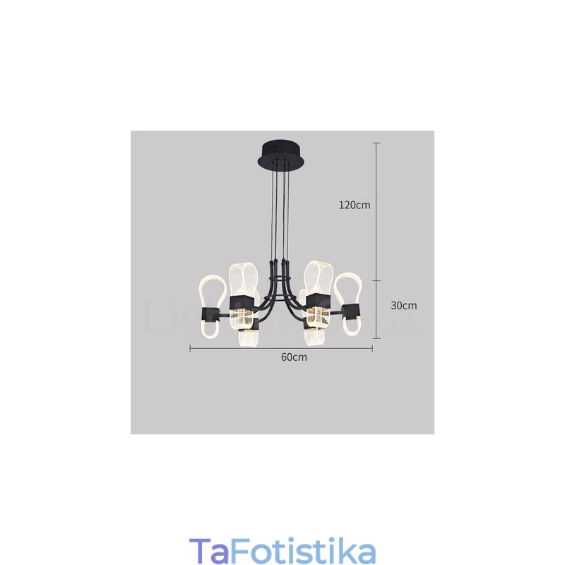 6 Light Nordic Post Modern Design Πολυέλαιος με Ακρυλικές Αποχρώσεις