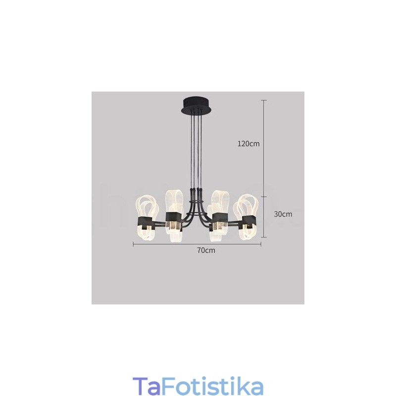 Πολυέλαιος 8 Light Nordic Post Modern 2021 με ακρυλικές αποχρώσεις
