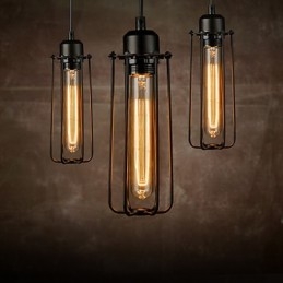 Πολυέλαιος Mini Style Rustic Lodge Retro Metal 3 Light Κρεμαστό Φωτιστικό