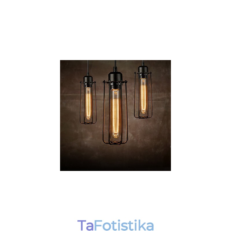 Πολυέλαιος Mini Style Rustic Lodge Retro Metal 3 Light Κρεμαστό Φωτιστικό