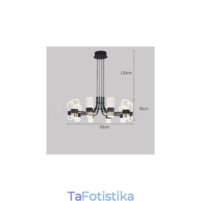 10 Light Nordic Post Modern 2021 Design Πολυέλαιος με ακρυλικές αποχρώσεις