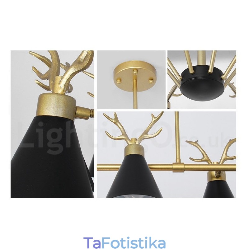 Πολυέλαιος 3 Light Nordic Macaron Modern Antlers