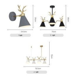 Πολυέλαιος 3 Light Nordic Macaron Modern Antlers