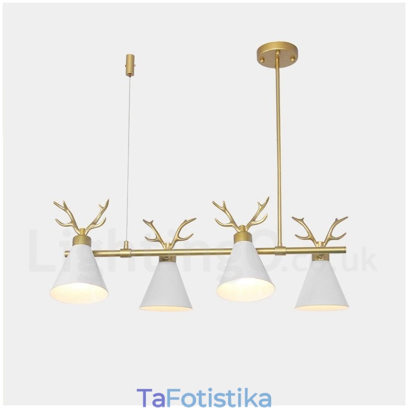 Πολυέλαιος 4 Light Nordic Macaron Modern Antlers