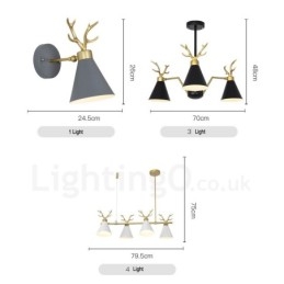 Πολυέλαιος 4 Light Nordic Macaron Modern Antlers