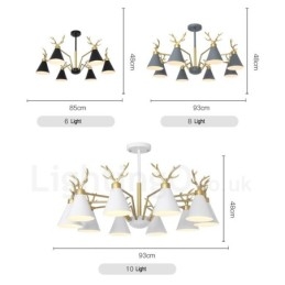 Πολυέλαιος 4 Light Nordic Macaron Modern Antlers