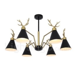 Πολυέλαιος 6 Light Nordic Macaron Modern Antlers