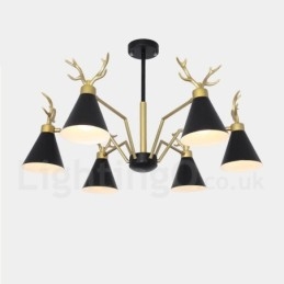 Πολυέλαιος 6 Light Nordic Macaron Modern Antlers