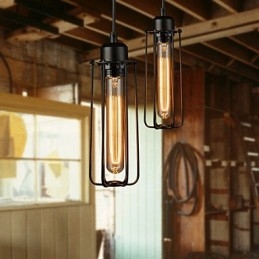 Πολυέλαιος Mini Style Rustic Lodge Retro Metal 3 Light Κρεμαστό Φωτιστικό