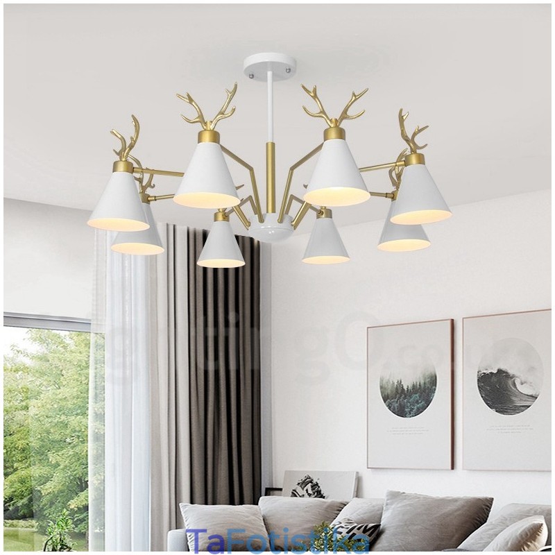 Πολυέλαιος 8 Light Nordic Macaron Modern Antlers