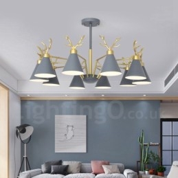 Πολυέλαιος 10 Light Nordic Macaron Modern Antlers