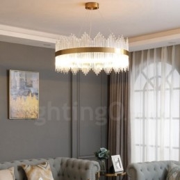 Εκθεσιακός χώρος Μεταμοντέρνου Πολυτελούς Στρογγυλού Κρυστάλλου Κρεμαστό Φωτιστικό