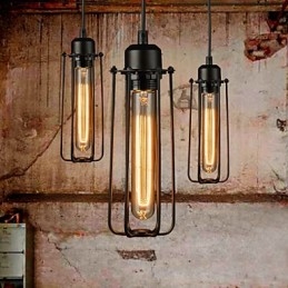 Πολυέλαιος Mini Style Rustic Lodge Retro Metal 3 Light Κρεμαστό Φωτιστικό