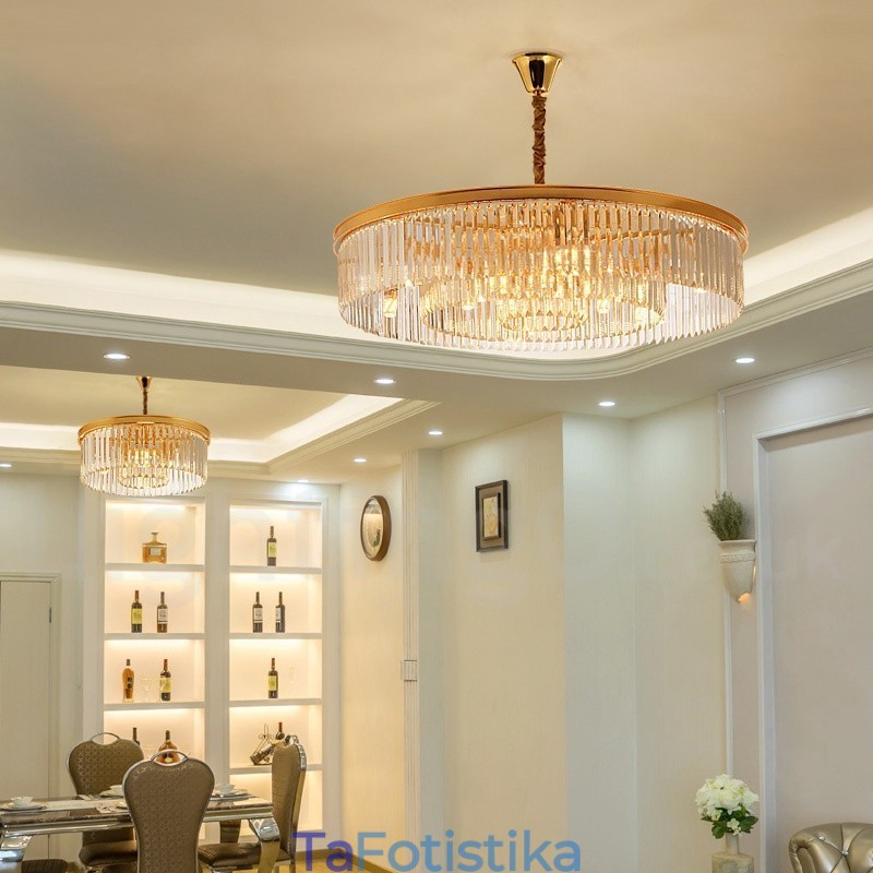 Εκθεσιακός χώρος μεταμοντέρνων πολυτελών στρογγυλών κρυστάλλινων φώτων πολυελαίου K9