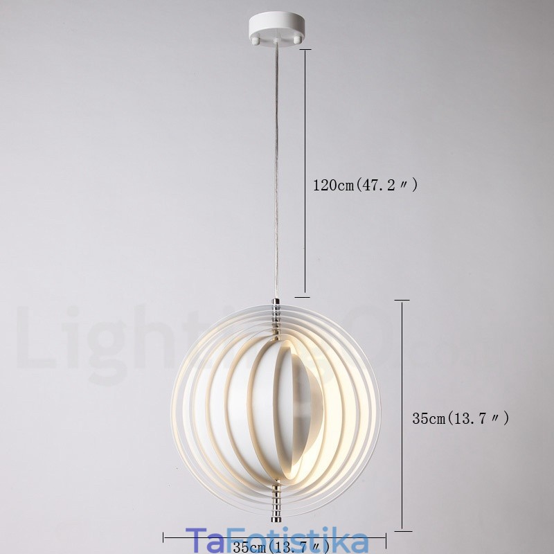 Globe White Rotate Μεταμοντέρνο DIY κρεμαστό φως
