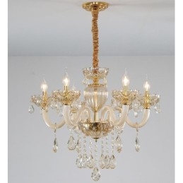 Πολυέλαιος 6 Light Champagne Color Crystal Candele