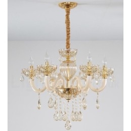 Πολυέλαιος 6 Light Champagne Color Crystal Candele