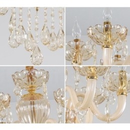 Πολυέλαιος 6 Light Champagne Color Crystal Candele