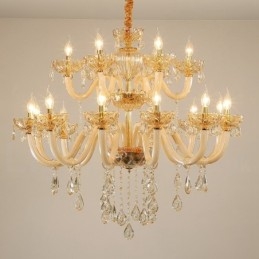 Πολυέλαιος 18 (12+6) Light Champagne Color Elegant Crystal Candele