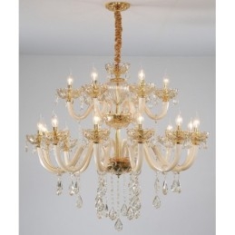 Πολυέλαιος 18 (12+6) Light Champagne Color Elegant Crystal Candele
