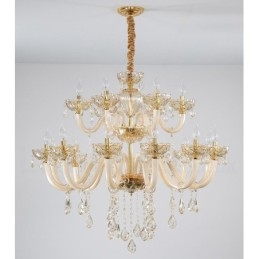 Πολυέλαιος 18 (12+6) Light Champagne Color Elegant Crystal Candele
