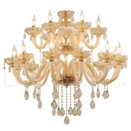 Πολυέλαιος 18 (12+6) Light Champagne Color Elegant Crystal Candele