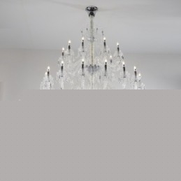 50 Light Clear Elegant Luxurious Crystal Candle Chandelier Exhibition Hal
