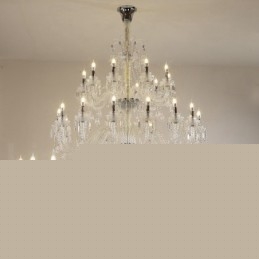 50 Light Clear Elegant Luxurious Crystal Candle Chandelier Exhibition Hal