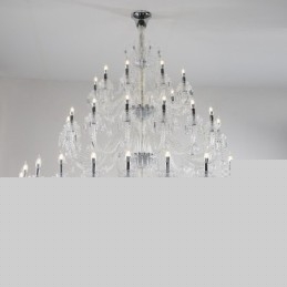 50 Light Clear Elegant Luxurious Crystal Candle Chandelier Exhibition Hal