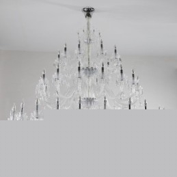 50 Light Clear Elegant Luxurious Crystal Candle Chandelier Exhibition Hal