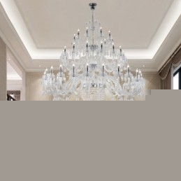 50 Light Clear Elegant Luxurious Crystal Candle Chandelier Exhibition Hal