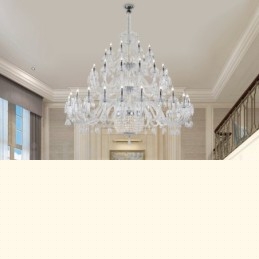 50 Light Clear Elegant Luxurious Crystal Candle Chandelier Exhibition Hal