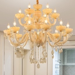 Πολυέλαιος 18 (12+6) Light Luxurious Champagne Crystal Candelier