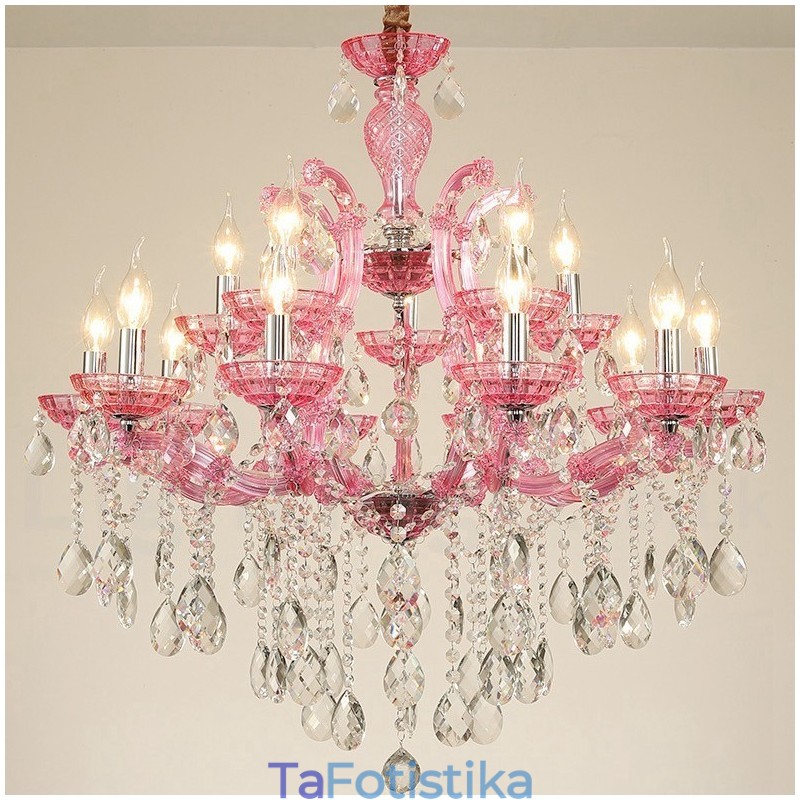 Πολυέλαιος 18 (12+6) Light Luxurious Crystal Candelier with Clear Crystal Multi Colors