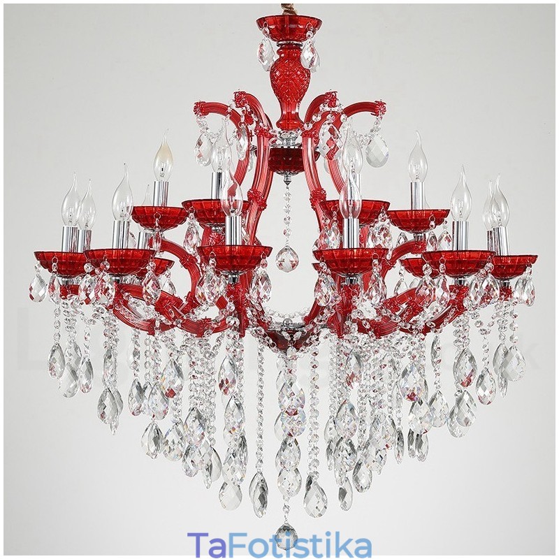 Πολυέλαιος 18 (12+6) Light Luxurious Crystal Candelier with Clear Crystal Multi Colors