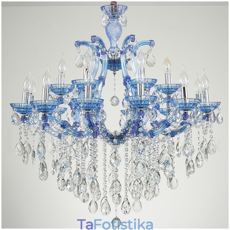 Πολυέλαιος 18 (12+6) Light Luxurious Crystal Candelier with Clear Crystal Multi Colors