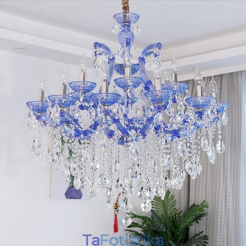 Πολυέλαιος 18 (12+6) Light Luxurious Crystal Candelier with Clear Crystal Multi Colors