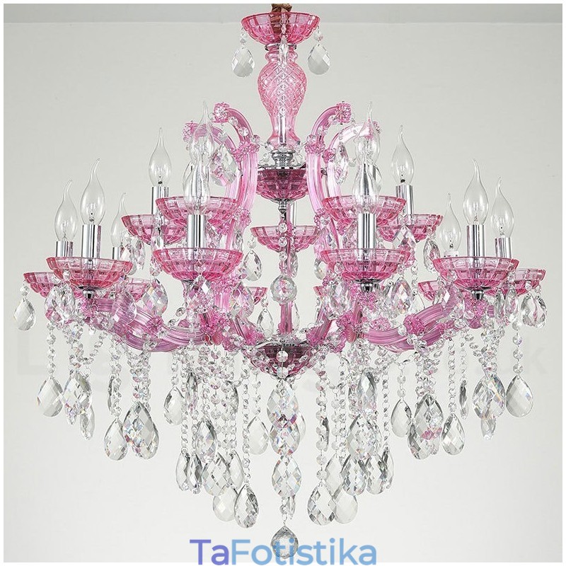 Πολυέλαιος 18 (12+6) Light Luxurious Crystal Candelier with Clear Crystal Multi Colors