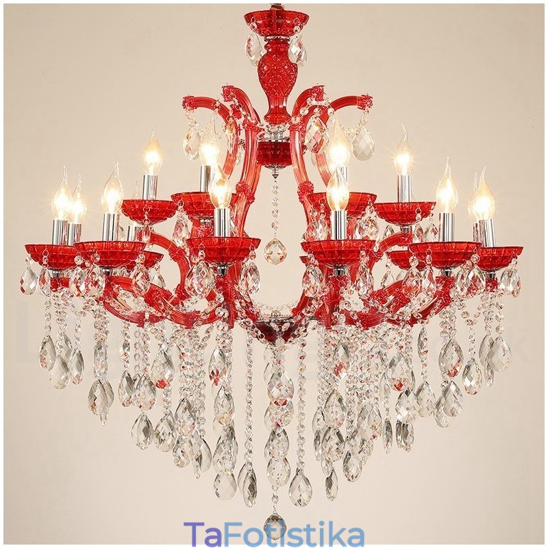 Πολυέλαιος 18 (12+6) Light Luxurious Crystal Candelier with Clear Crystal Multi Colors