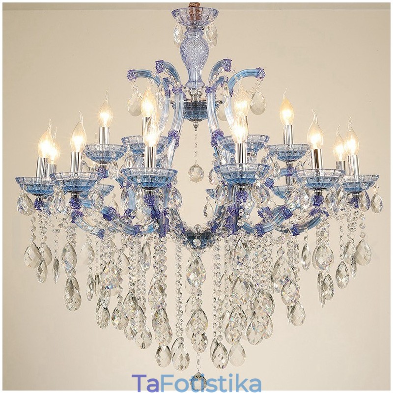 Πολυέλαιος 18 (12+6) Light Luxurious Crystal Candelier with Clear Crystal Multi Colors