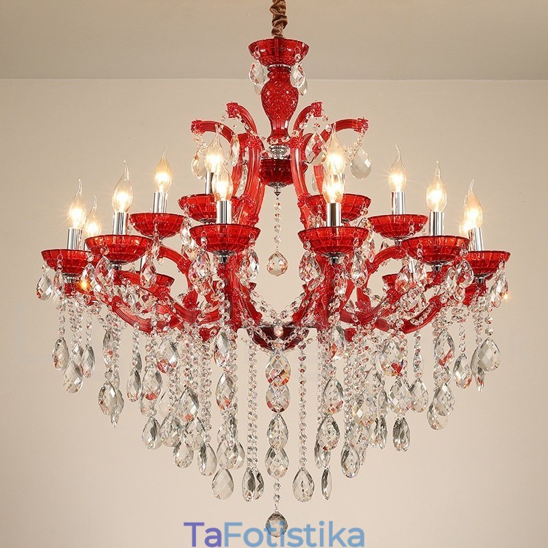 Πολυέλαιος 18 (12+6) Light Luxurious Crystal Candelier with Clear Crystal Multi Colors