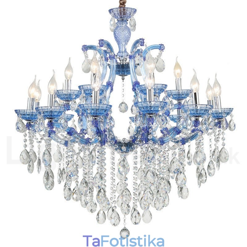 Πολυέλαιος 18 (12+6) Light Luxurious Crystal Candelier with Clear Crystal Multi Colors