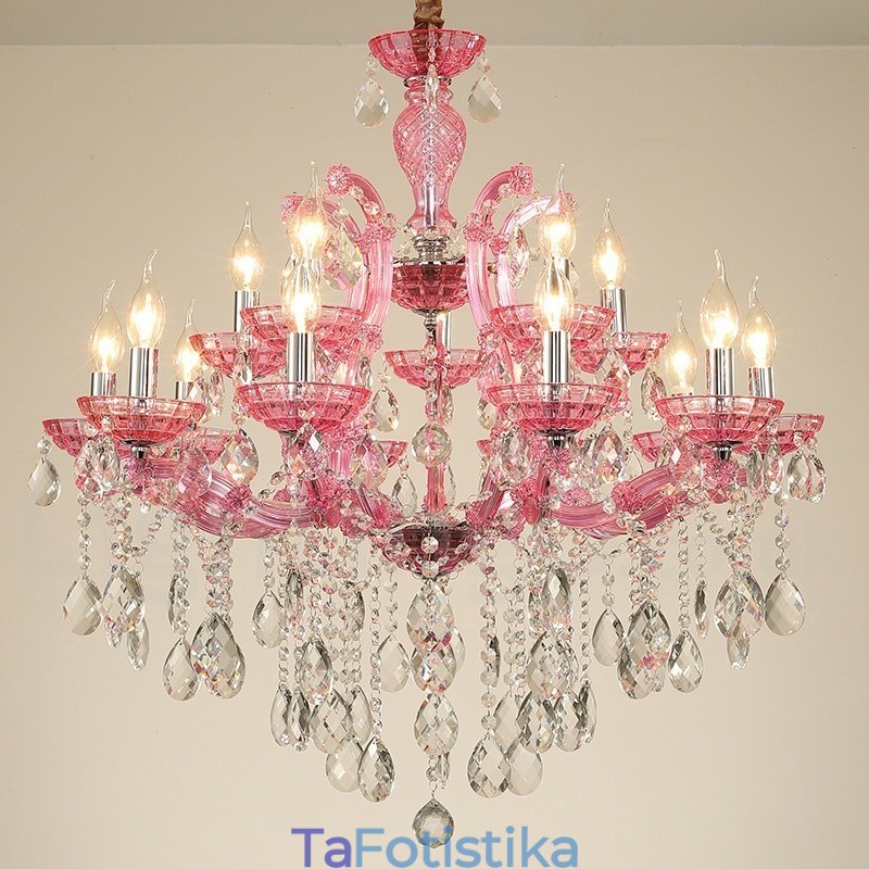 Πολυέλαιος 18 (12+6) Light Luxurious Crystal Candelier with Clear Crystal Multi Colors