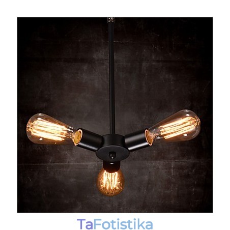 Κρεμαστό Φωτιστικό 3 Φωτιστικά Country Style Σφυρήλατο σίδερο