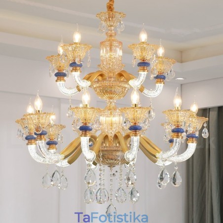 15 (10+5) Light Modern Contemporary Champagne Candelier with Crystal 15 (10+5) Light Modern Contemporary Champagne Candelier with Crystal