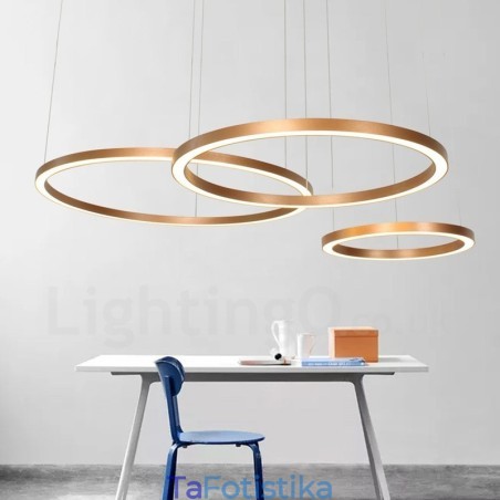 Wi Fi Smart Dimmable Χρυσό Ροζ Χρυσό Μοντέρνο Σύγχρονο Κρεμαστό Φωτιστικό από Κράμα Αλουμινίου με 3 Δαχτυλίδια με Ακρυλικό Απόχρωση Wi Fi Smart Dimmable Χρυσό Ροζ Χρυσό Μοντέρνο Σύγχρονο Κρεμαστό Φωτιστικό από Κράμα Αλουμινίου με 3 Δαχτυλίδια με Ακρυλικό Απόχρωση