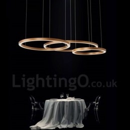 Wi Fi Smart Dimmable Χρυσό Ροζ Χρυσό Μοντέρνο Σύγχρονο Κρεμαστό Φωτιστικό από Κράμα Αλουμινίου με 3 Δαχτυλίδια με Ακρυλικό Απόχρωση