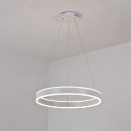 1 Δαχτυλίδι Δύο Λωρίδες Art Deco Κρεμαστό Φωτιστικό 60cm Κρεμαστό Φωτιστικό